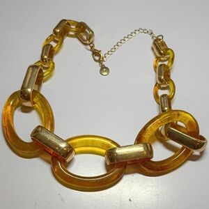 Chic Gold and Yellow Link Necklace